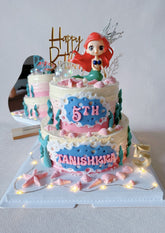 The Little Mermaid-themed buttercream cake dedicated to Tanishkka’s 5th birthday